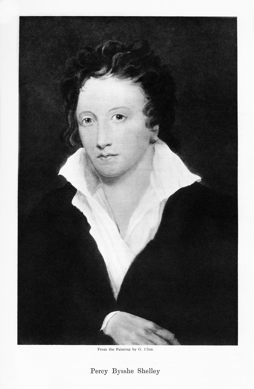 Percy Bysshe Shelley, anglický romantický básník, 19. století od Unbekannt