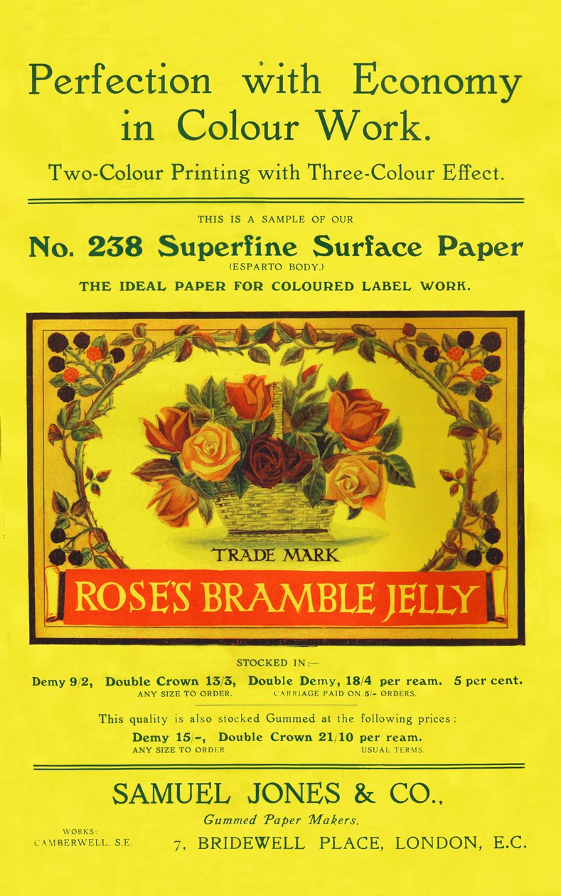 Dokonalost s hospodárností v barevné práci - reklama Samuel Jones & Co., Ltd, 1909. od Unbekannt