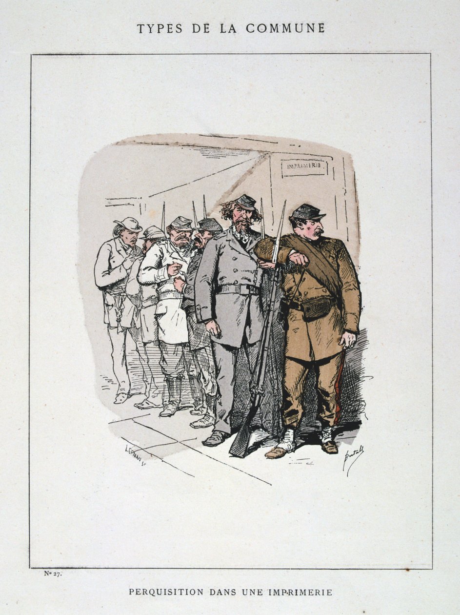 Hledání tiskárny, Pařížská komuna, 1871. od Unbekannt