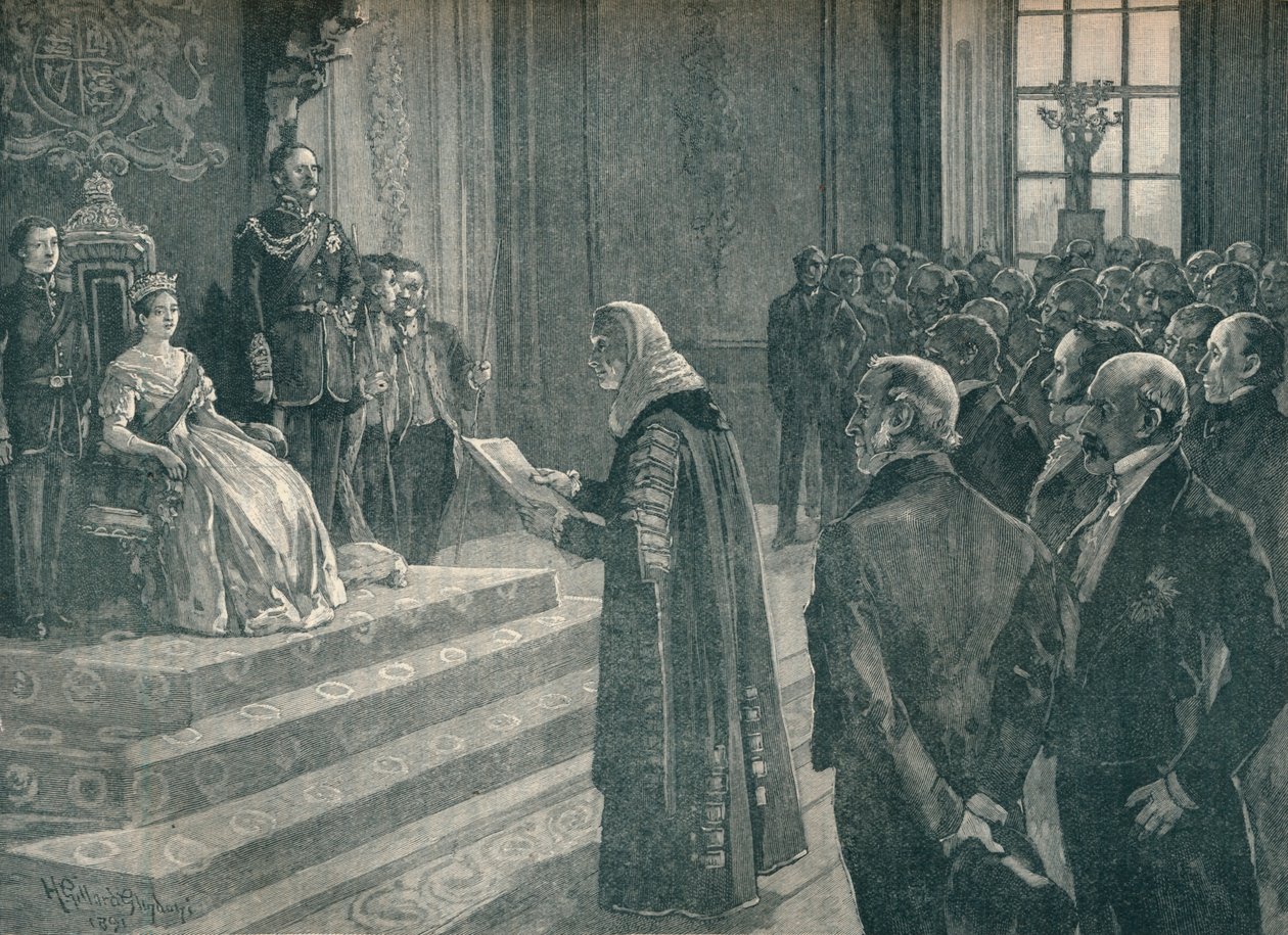 Přednesení vlasteneckého projevu ke královně v předvečer krymské války, 1854 1906 od Unbekannt