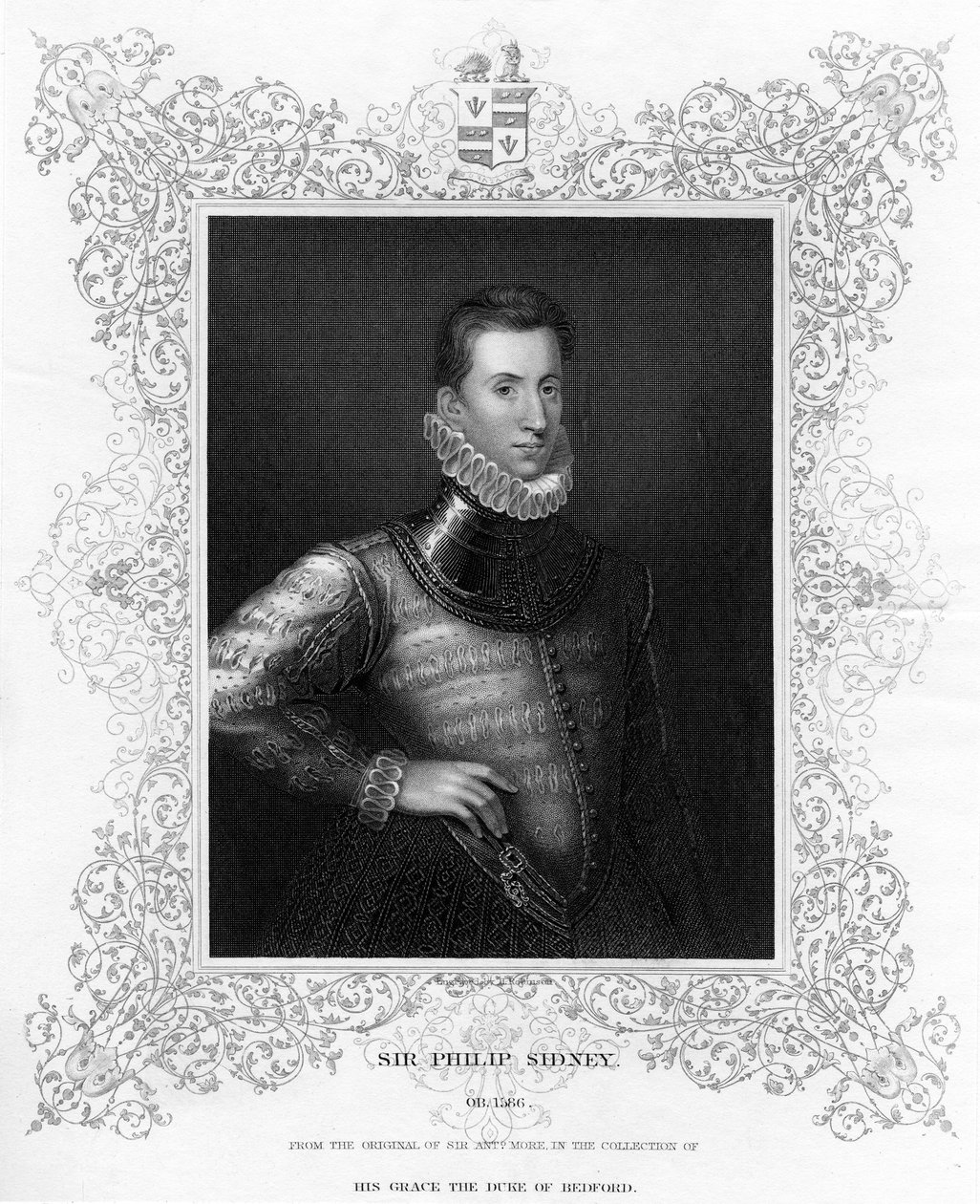 Philip Sidney, anglický voják, státník, básník a patron básníků 16. století, c1840 od Unbekannt