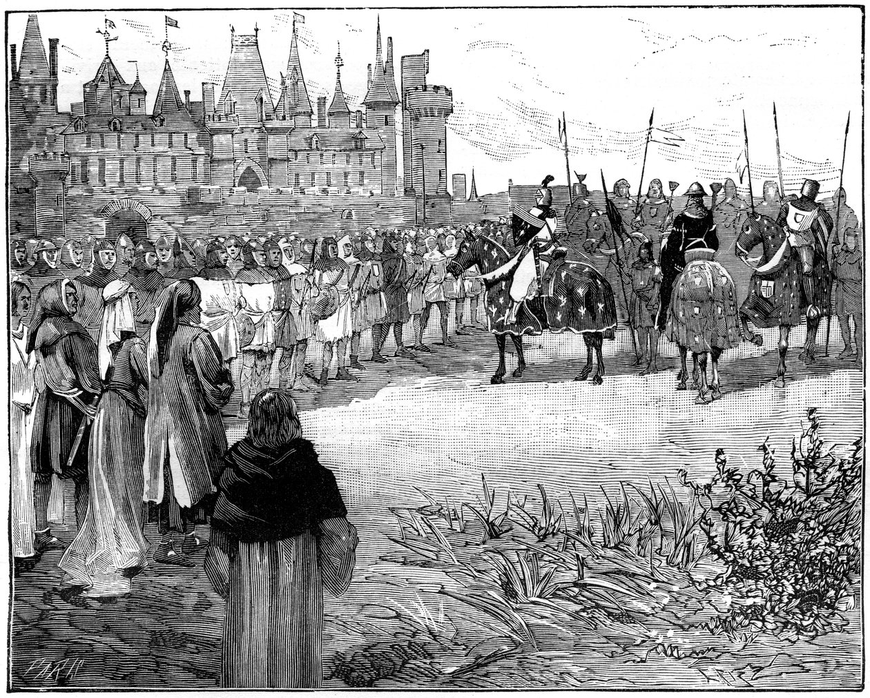 Philip the Fair hodnotí pět tisíc Pařížanů připravených nést zbraně, c1285-1314 1882-1884 od Unbekannt
