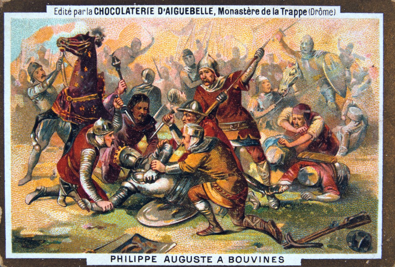 Philippe Auguste v bitvě u Bouvines, 1214, 19. století od Unbekannt