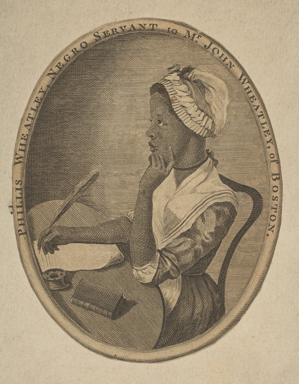 Phillis Wheatley, černý služebník pana Johna Wheatleyho z Bostonu, ca. 1773. od Unbekannt