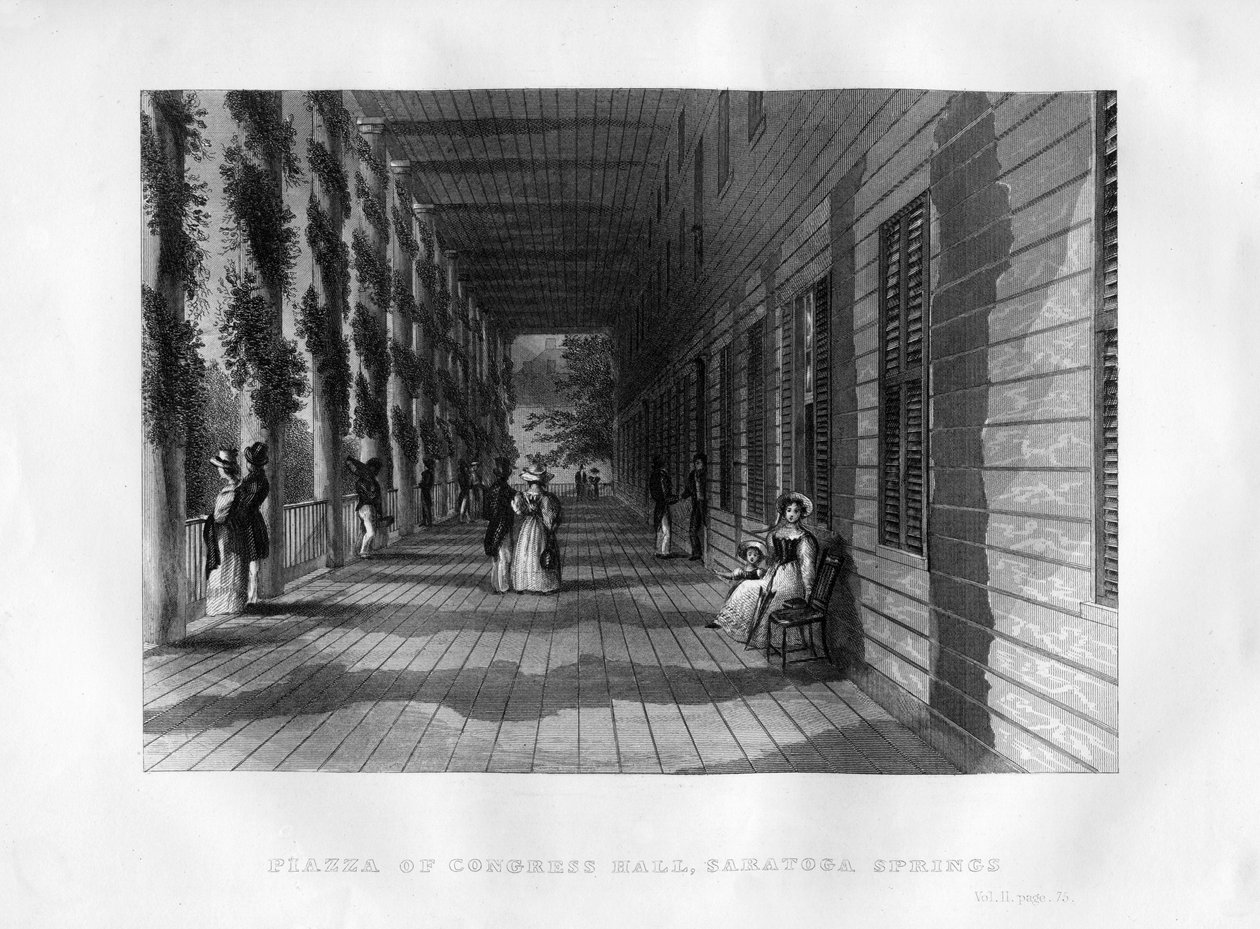 Piazza of Congress Hall, Saratoga Springs, stát New York, 1855 od Unbekannt