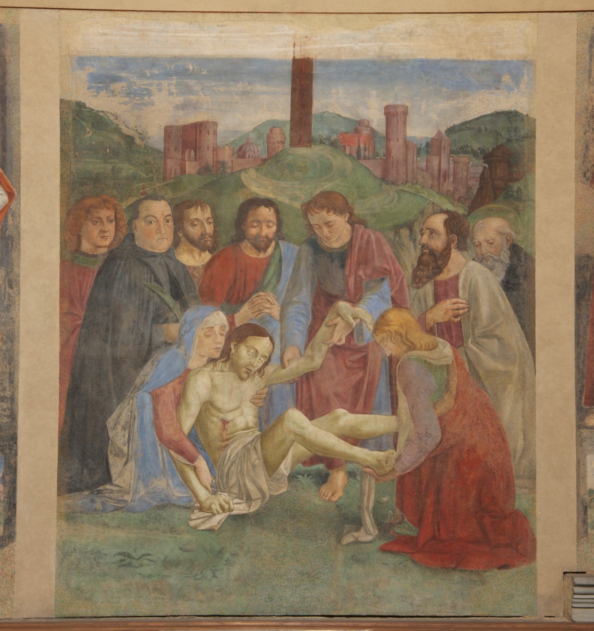 Pieta freska v kapli Vespucci, Ognissanti, Florencie, Itálie (foto) od Unbekannt