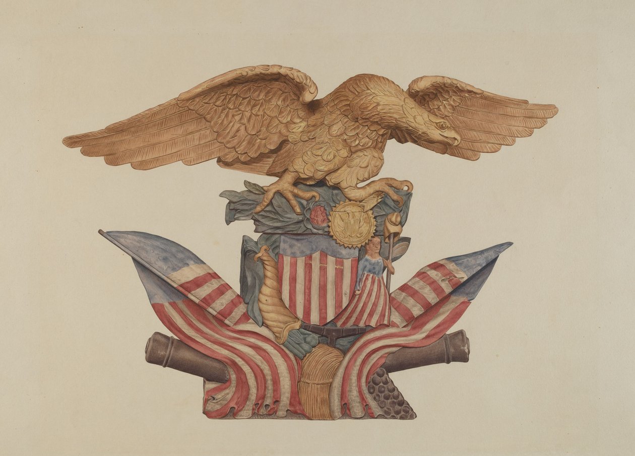 Pine Ornament Eagle, 19351942. od Unbekannt