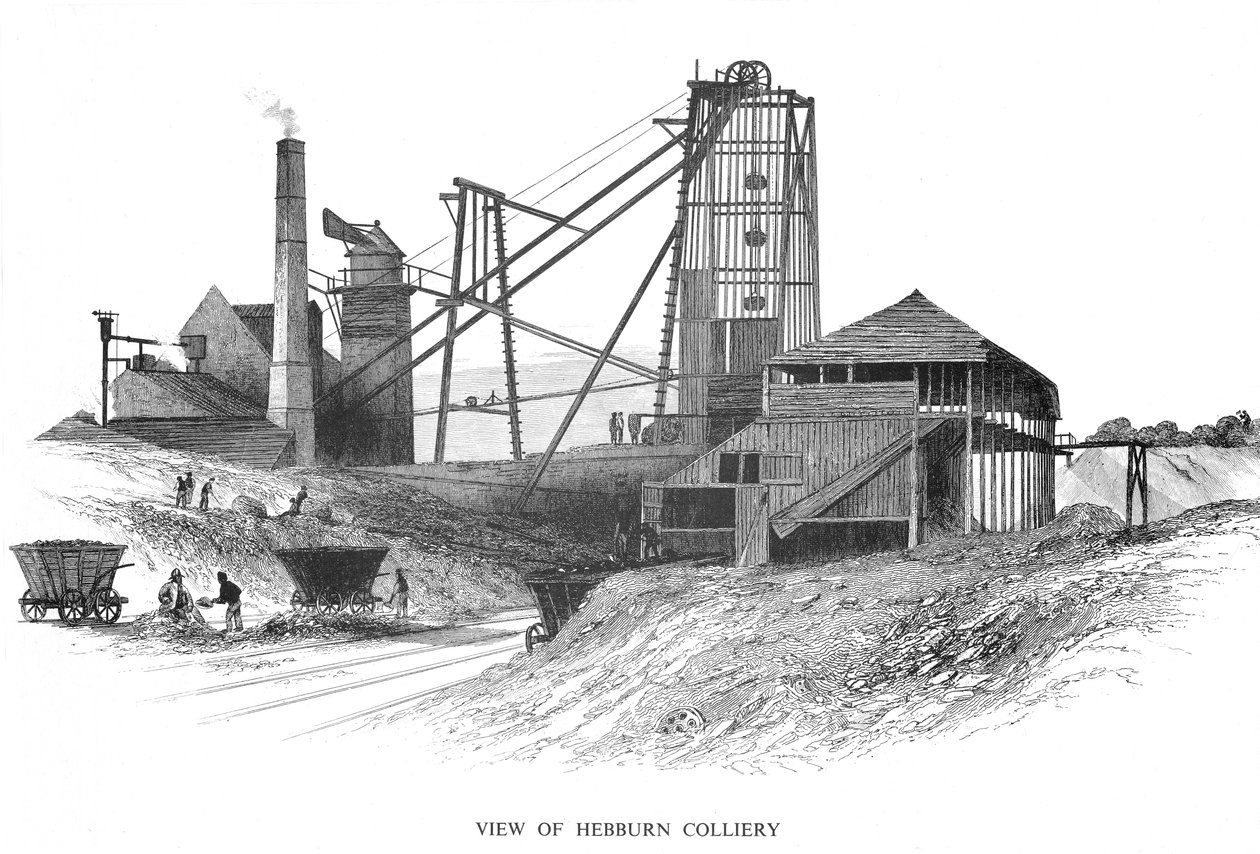 Pithead v Hebburn Colliery, oblast Newcastle-upon-Tyne, 1860 od Unbekannt