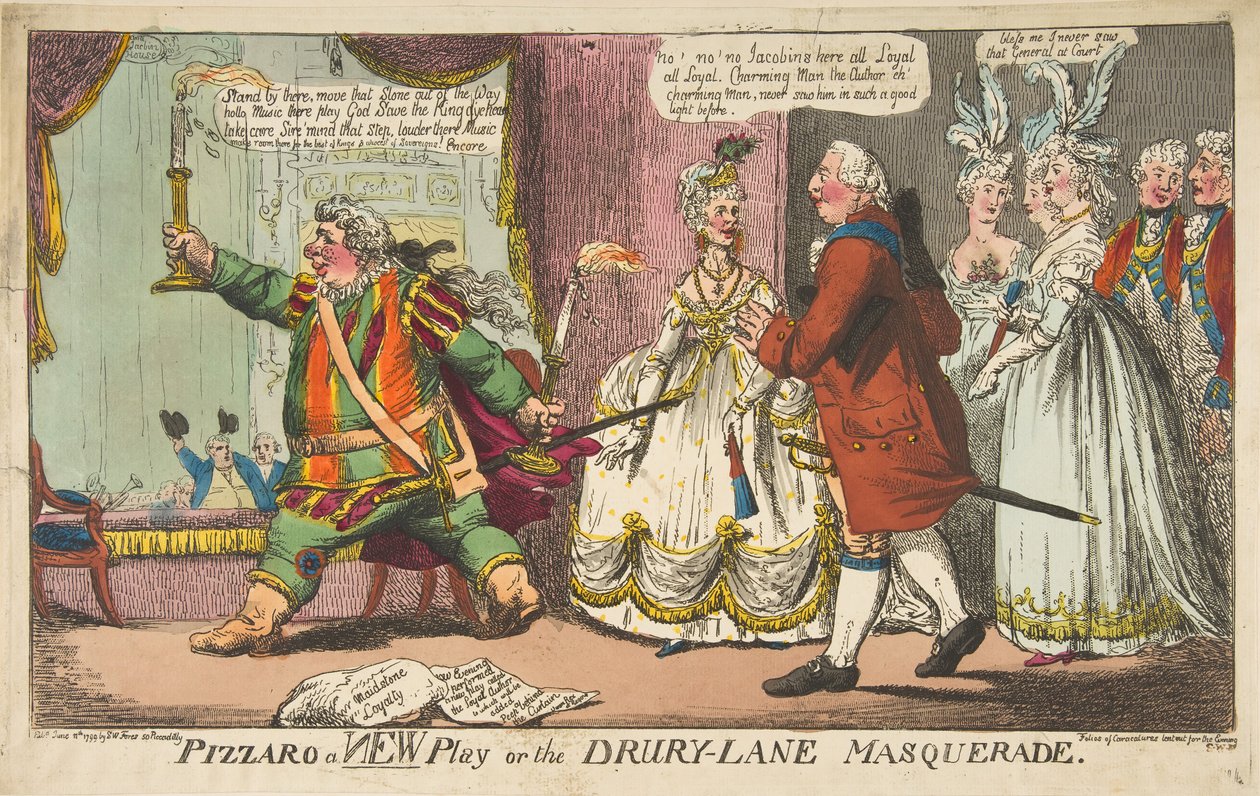 Pizzaro a New Play nebo Drury-Lane Masquerade, 11. června 1799. od Unbekannt