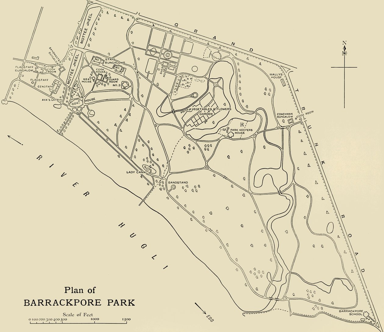 Plán parku Barrackpore, 1925. od Unbekannt