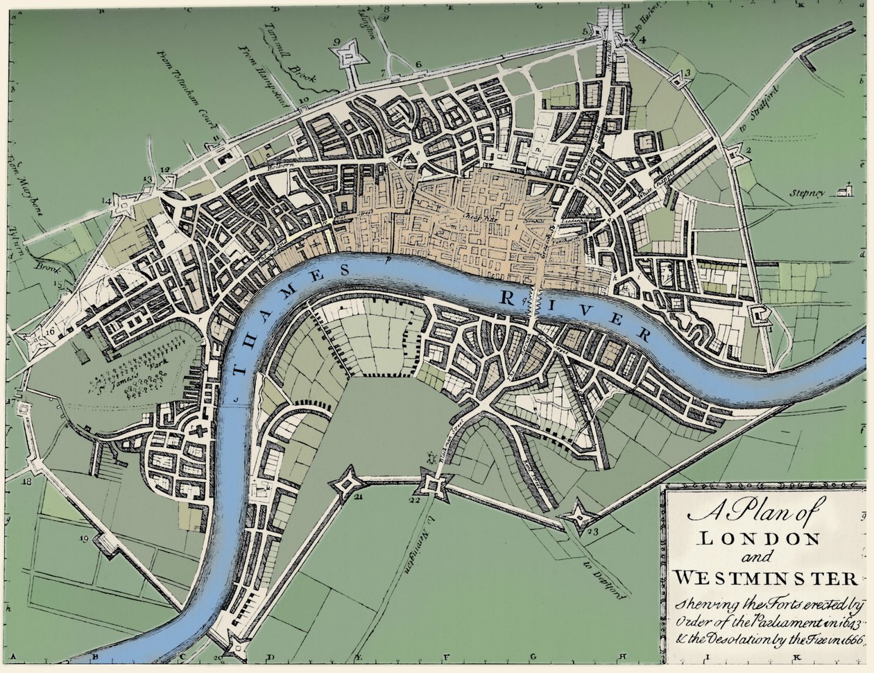 Plán Londýna a Westminsteru, 1749 1903 od Unbekannt