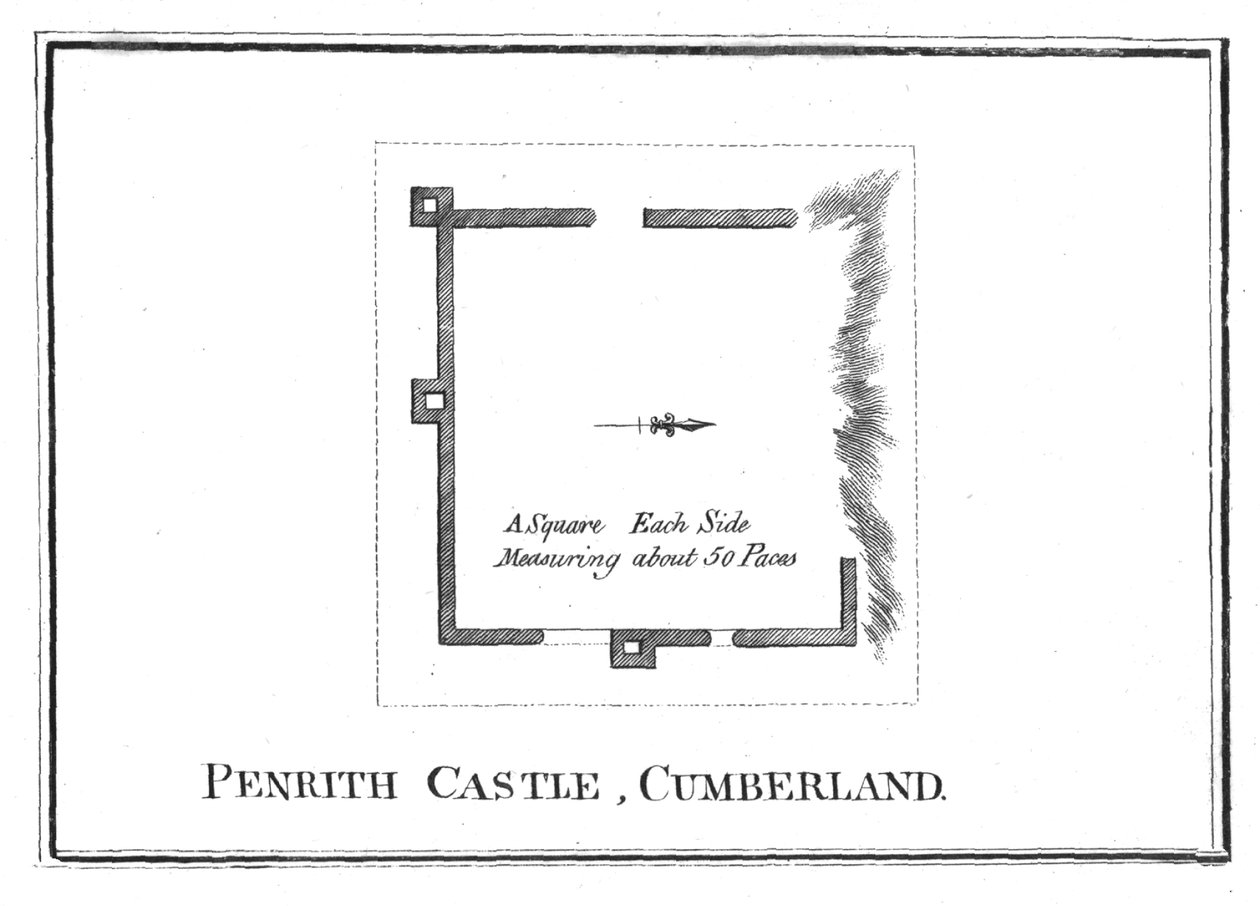 Plán hradu Penrith, Cumberland, konec 18. století od Unbekannt