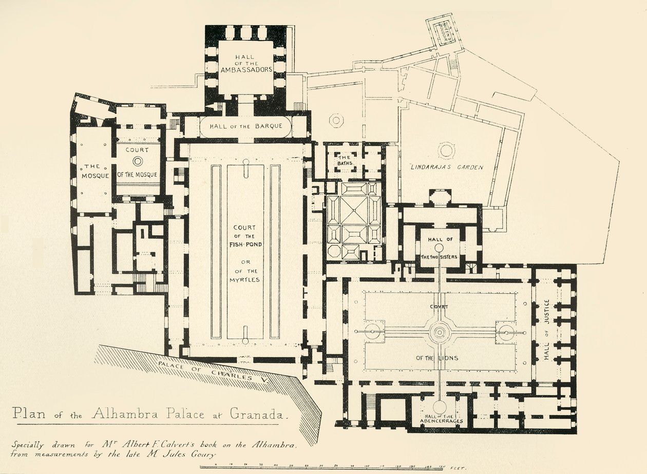 Plán paláce Alhambra v Granadě, 19. století, 1907. od Unbekannt