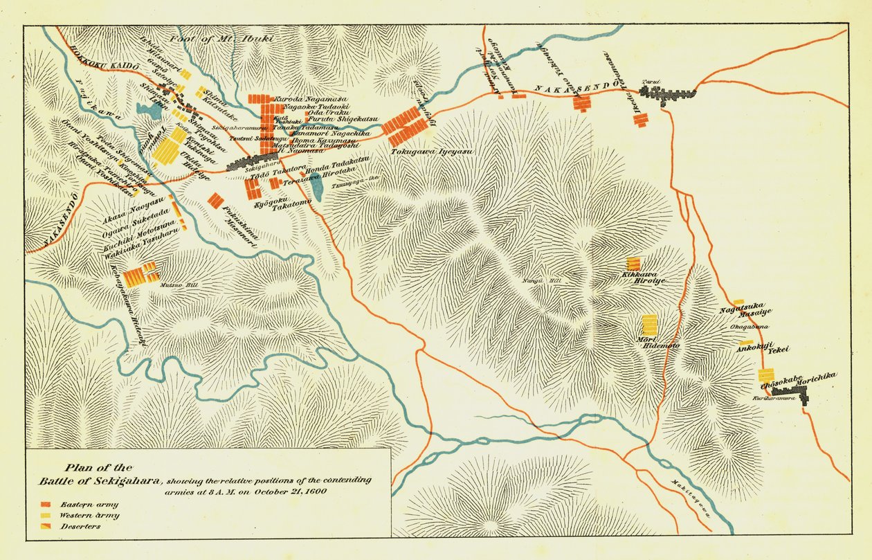 Plán bitvy u Sekigahary, 21. října 1600, 1903. od Unbekannt