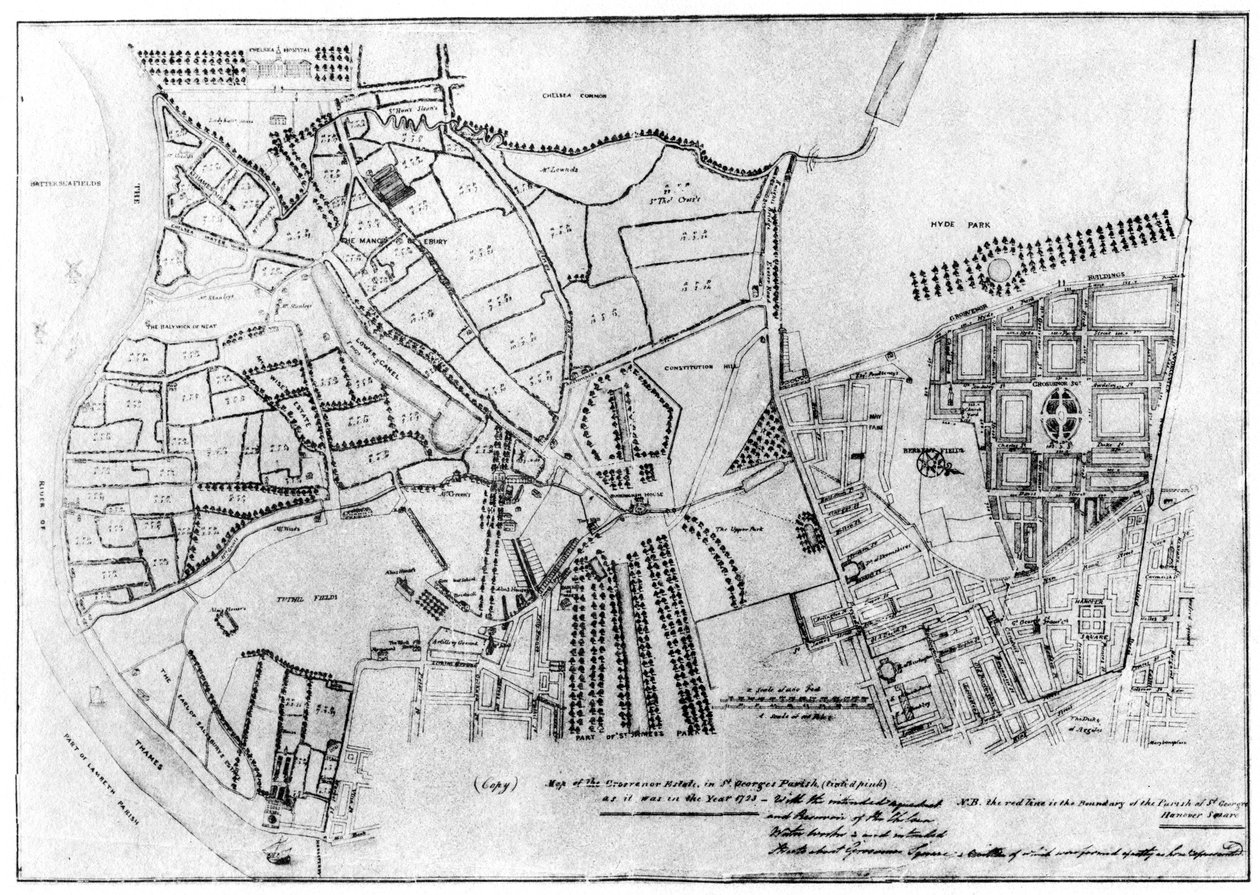 Plán Grosvenor Estate, 1907 od Unbekannt