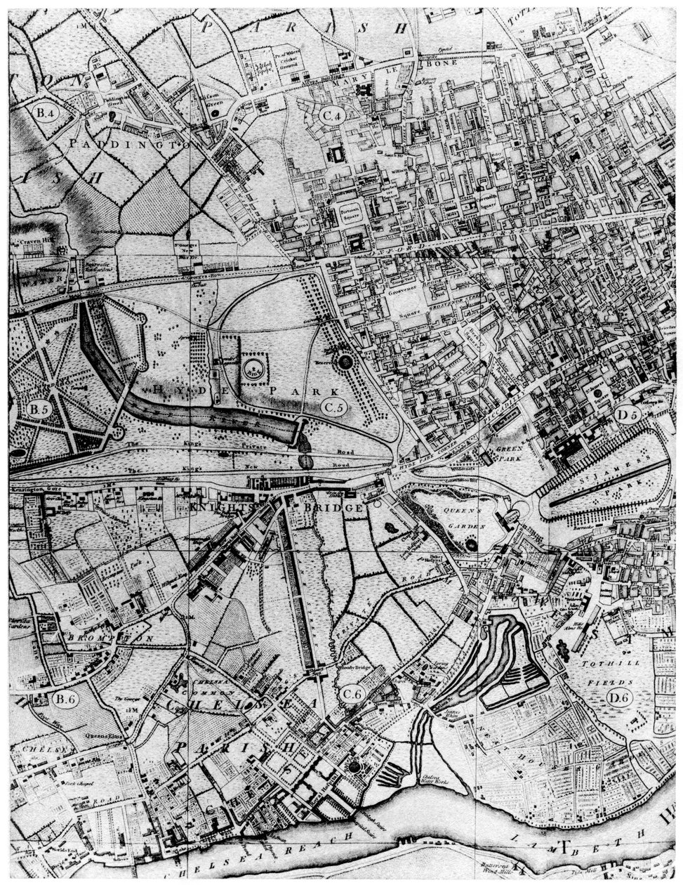 Plán farnosti St Georges, Hanover Square, Londýn, 1907 od Unbekannt
