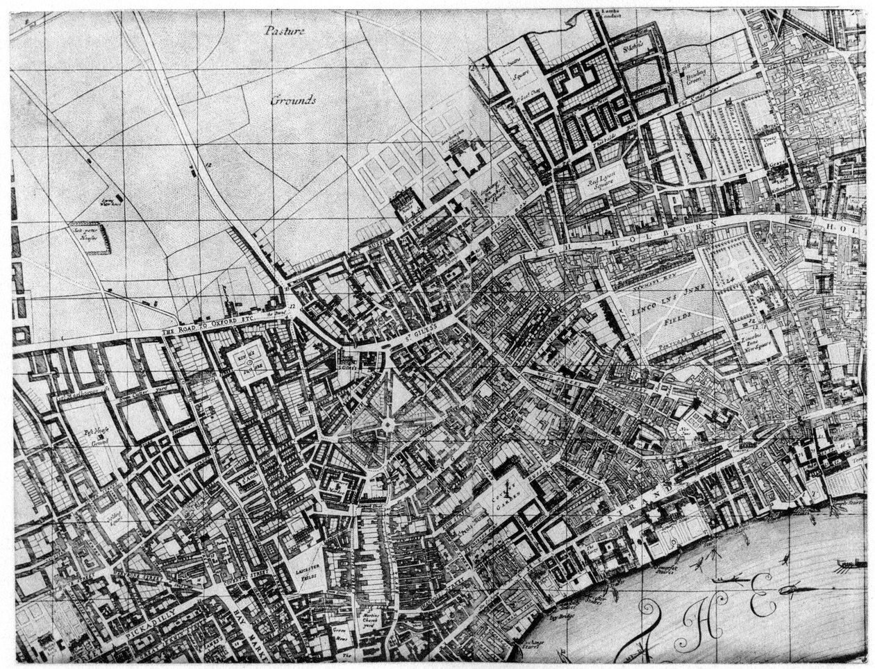 Plán farnosti St Giles, Londýn, 1907 od Unbekannt