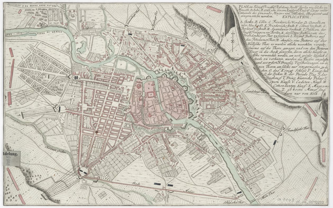 Plán Berlína 1760 od Unbekannt