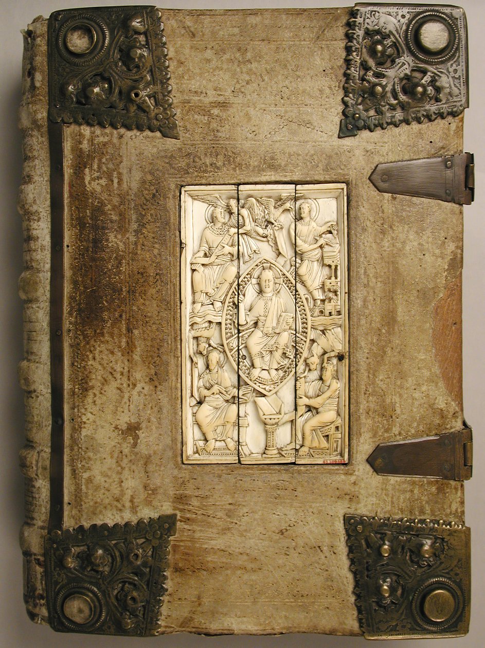 Deska s Kristem ve majestátu a čtyřmi evangelisty, 1000-1100. od Unbekannt