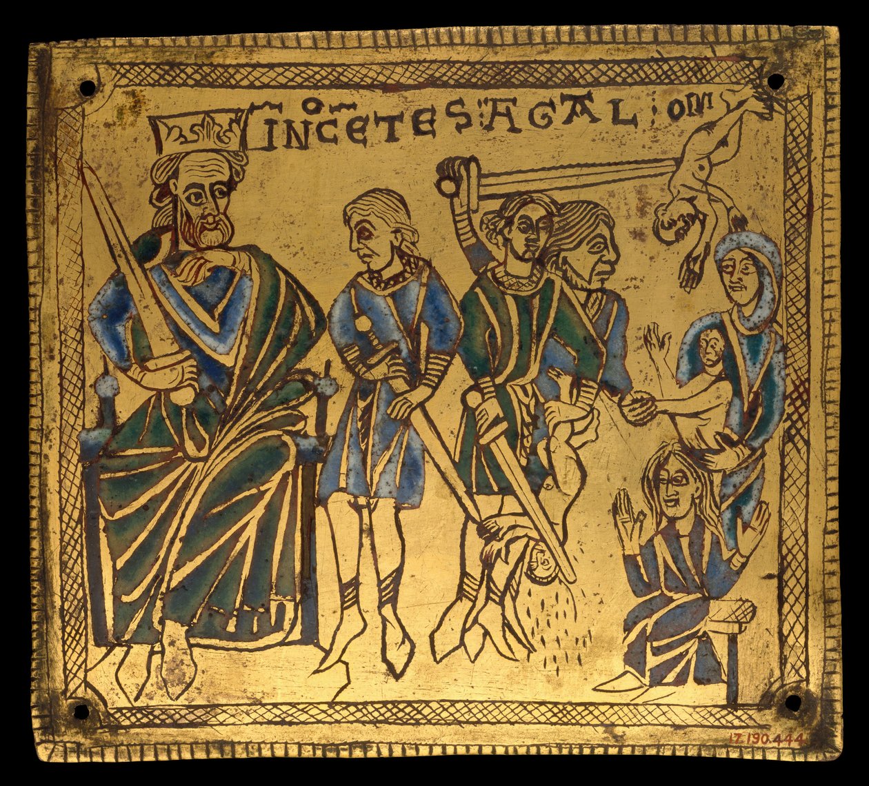 Deska s masakrem neviňátek, německy, ca. 1150. od Unbekannt
