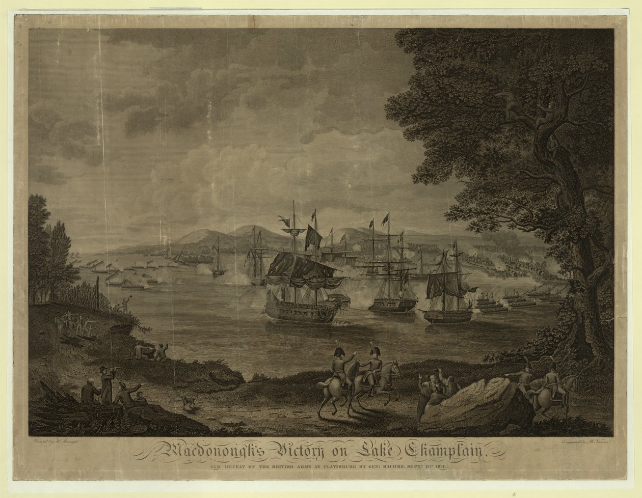 Plattsburgh námořní bitva u jezera Champlain, americká flotila pod velením Thomase Macdonougha porazila britskou flotilu, 11. od Unbekannt