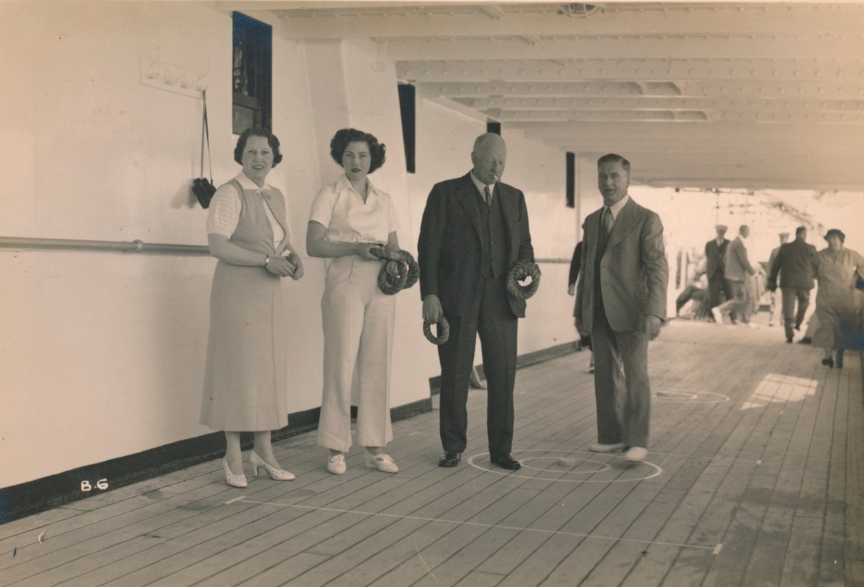 Hraní quoitů na palubě SS Arandora Star, 1936 od Unbekannt
