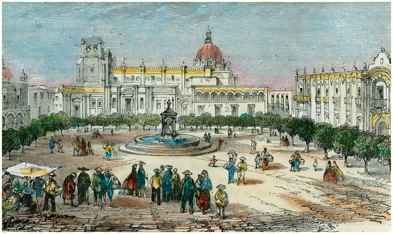 Plaza of Guadalajara, ve státě Jalisco, Mexiko, c1880 od Unbekannt
