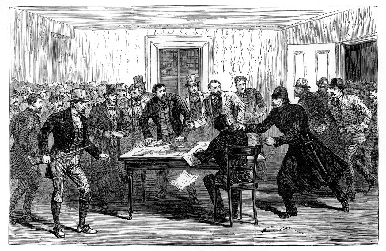Policejní razie v National Rent Offices v Loughrea, Irsko, 1887 od Unbekannt