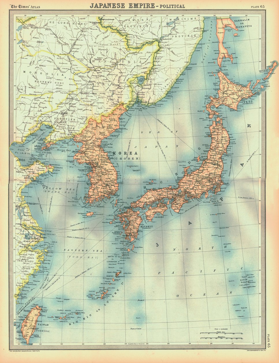 Politická mapa japonské říše, začátek 20. století od Unbekannt