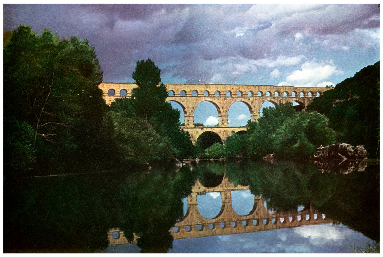 Pont du Gard, římský akvadukt, Nimes, Francie, 1956 od Unbekannt