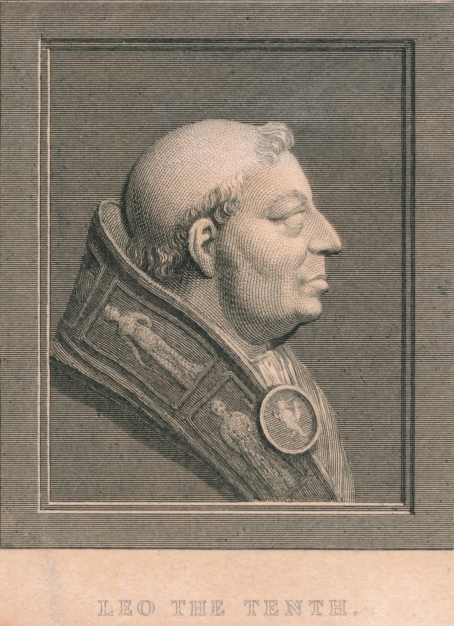 Papež Lev X 1475-1521, narozen jako Giovanni di Lorenzo de Medici, c1830 od Unbekannt