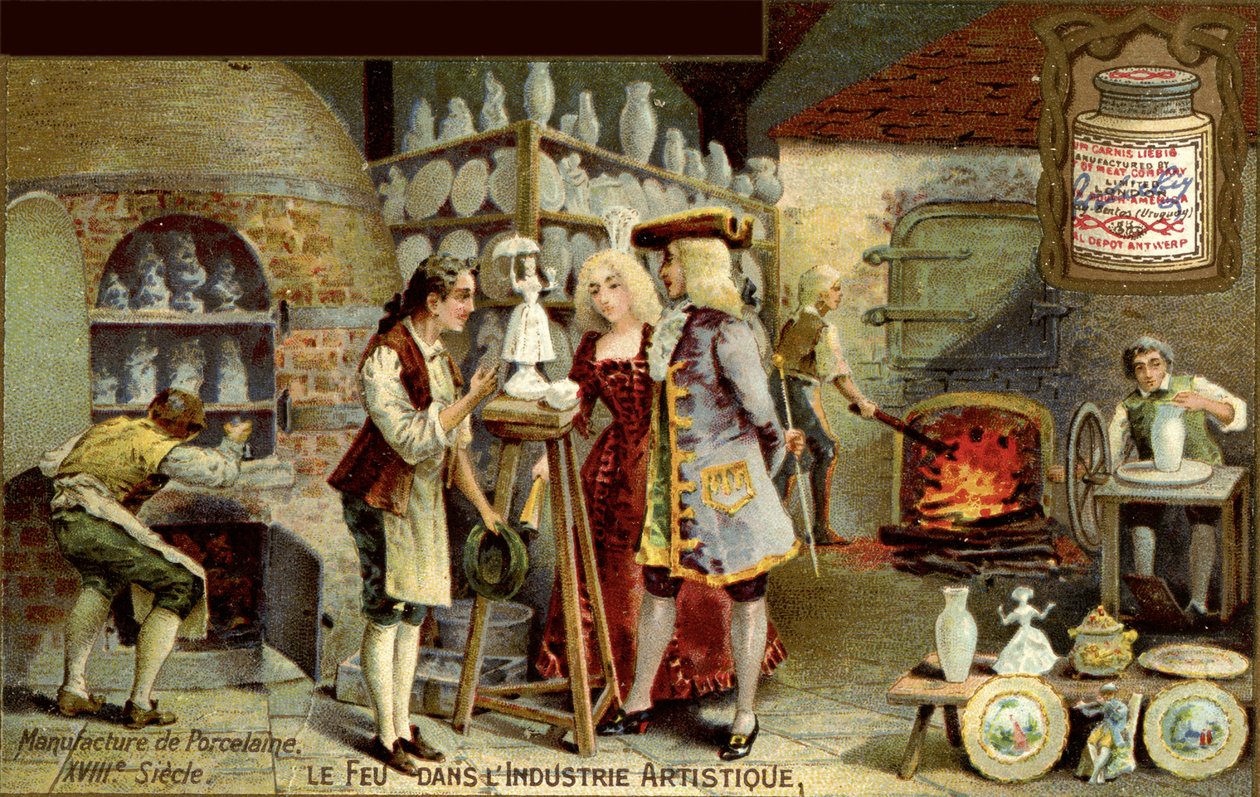 Porcelánová výroba v 18. století Z francouzské reklamy od Unbekannt