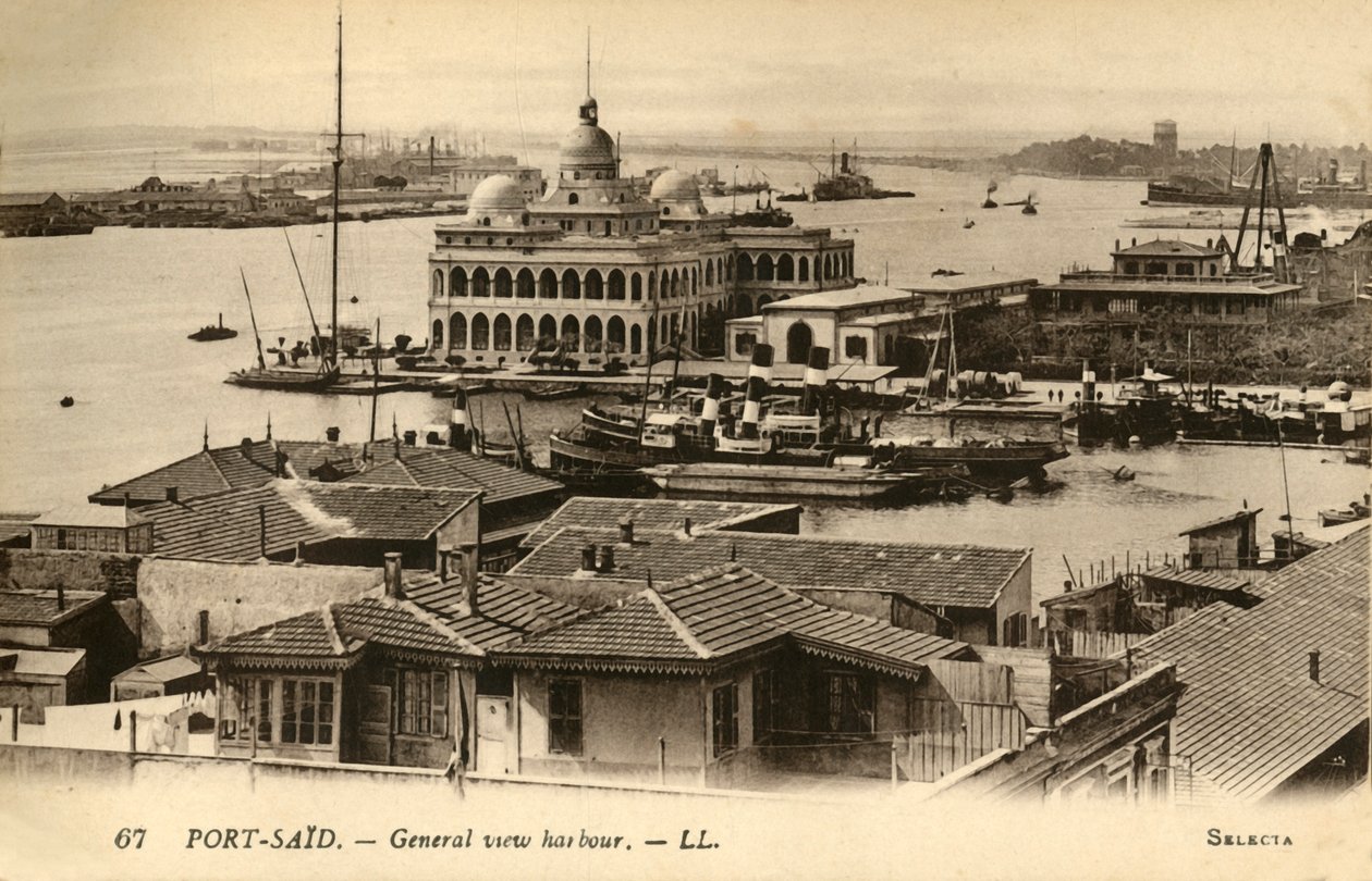 Port-Said. - Celkový pohled na přístav. - LL., c1918-c1939. od Unbekannt