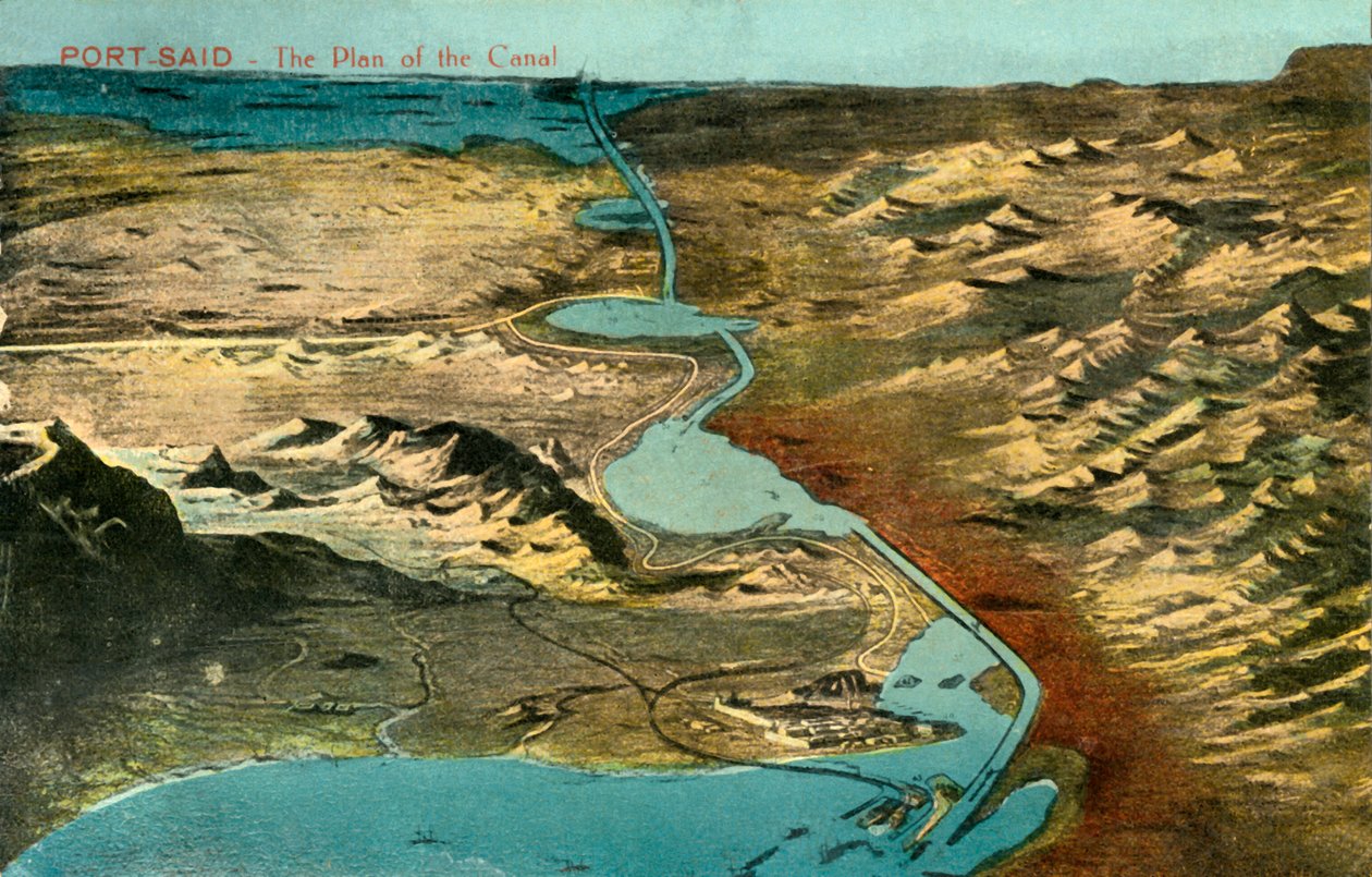 Port-Said - Plán kanálu, c1918-c1939. od Unbekannt