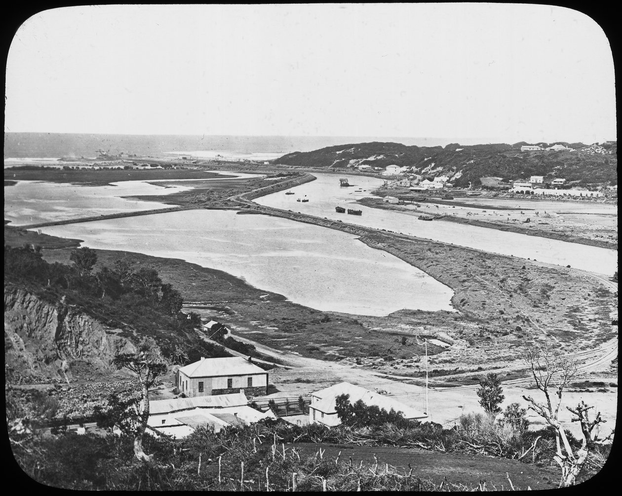 Port Alfred, řeka Kowie, diamantové a zlaté doly v Cape, Jižní Afrika, c1890 od Unbekannt