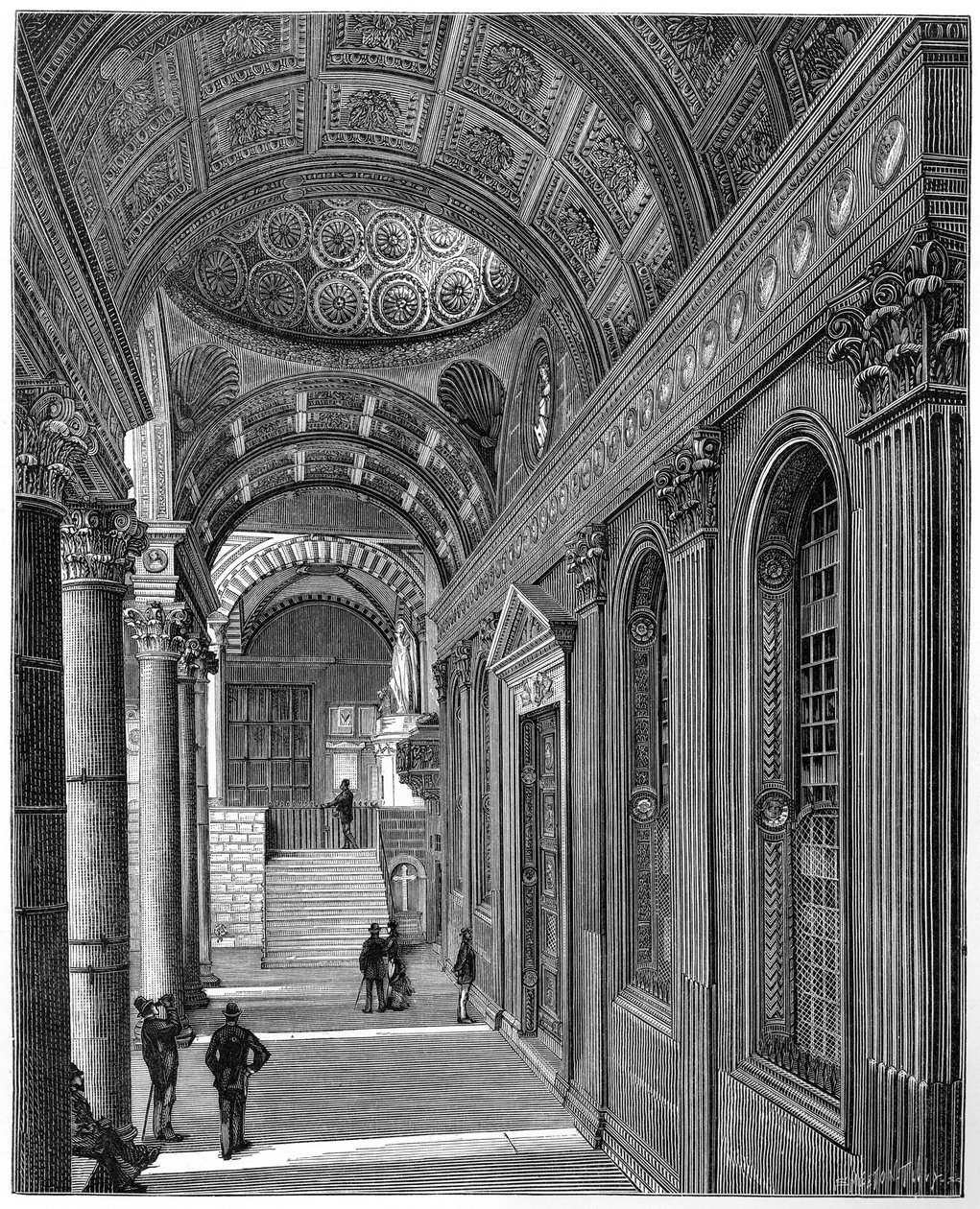 Portico of the Pazzi Chapel, klášter baziliky Santa Croce, Florencie, 1882 od Unbekannt
