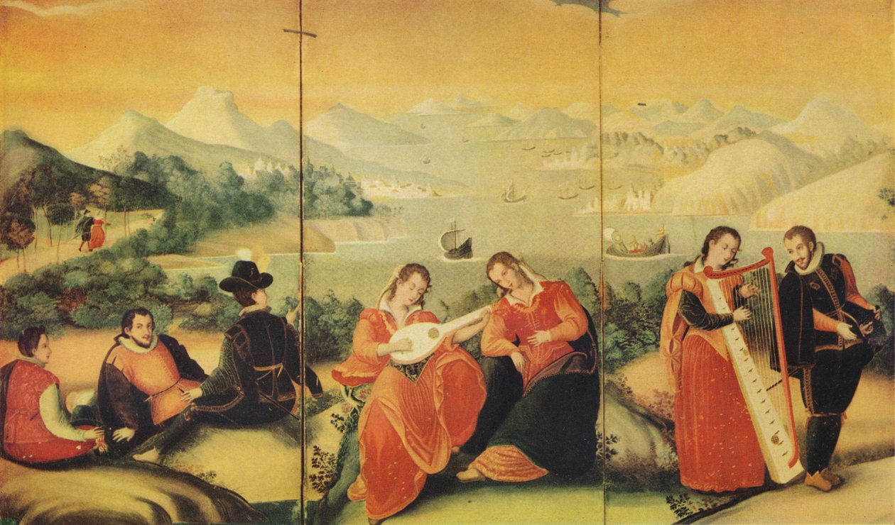 Část japonského skládacího plátna z období Keicho, c1600, 1936 od Unbekannt