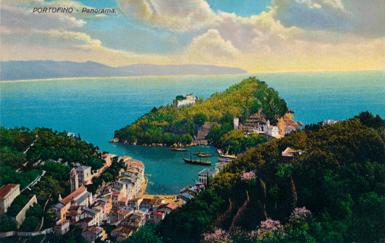 Portofino - Panorama, c1890 od Unbekannt