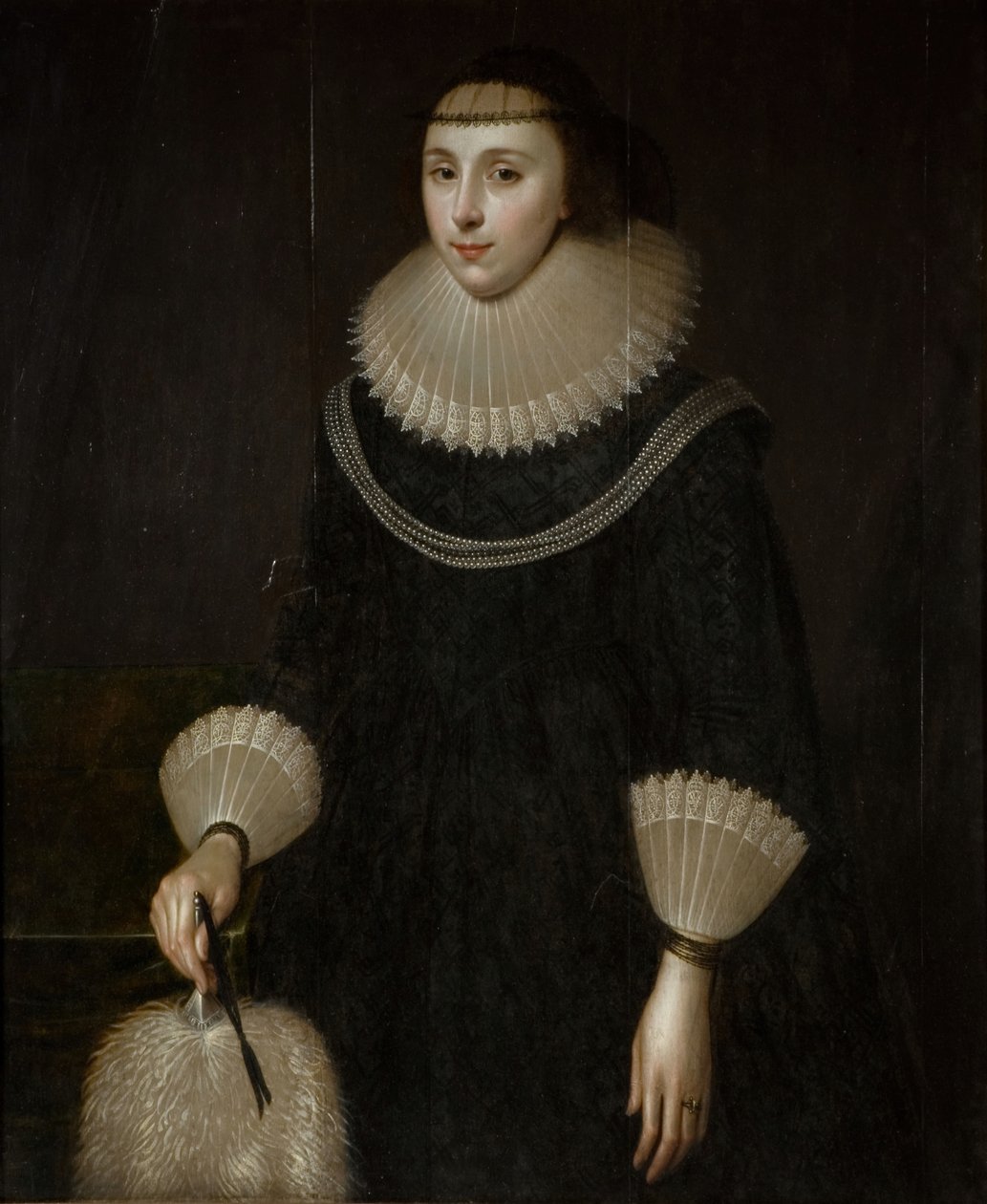 Portrét Dámy S Vějířem, 1600-1650. od Unbekannt