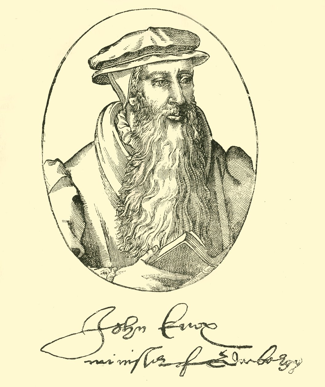 Portrét a podpis Johna Knoxe, c1550-1560, 1890. od Unbekannt