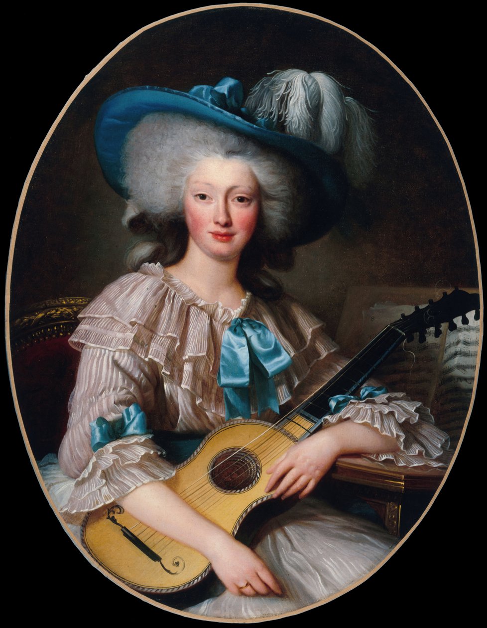 Portrét Félicité-Louise de Frézals 1765-1854, narozená Esmangard de Beauval..., 1785. od Unbekannt