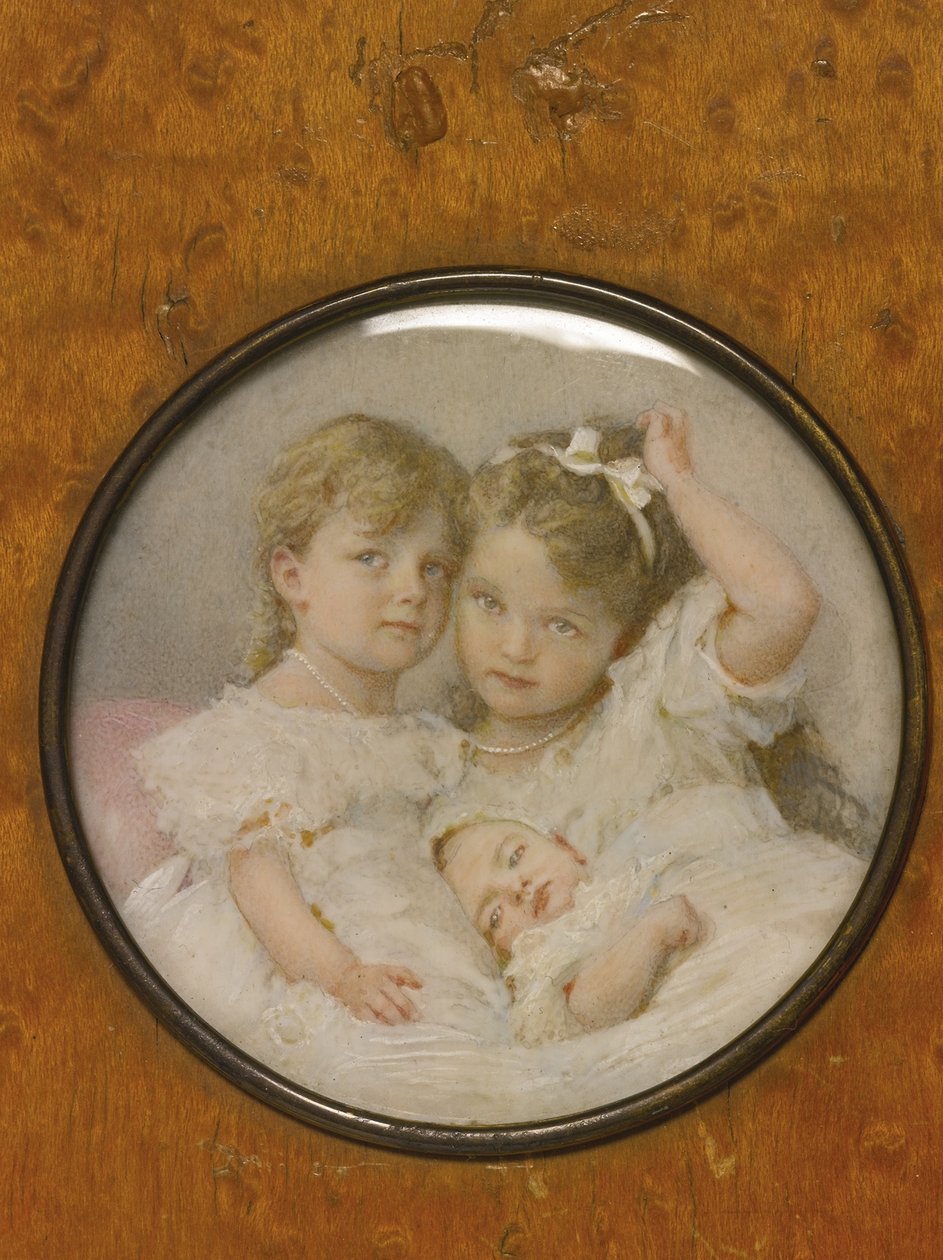 Portrétní miniatura velkokněžen Olgy, Tatiany a Marie z Ruska, c. 1900 od Unbekannt