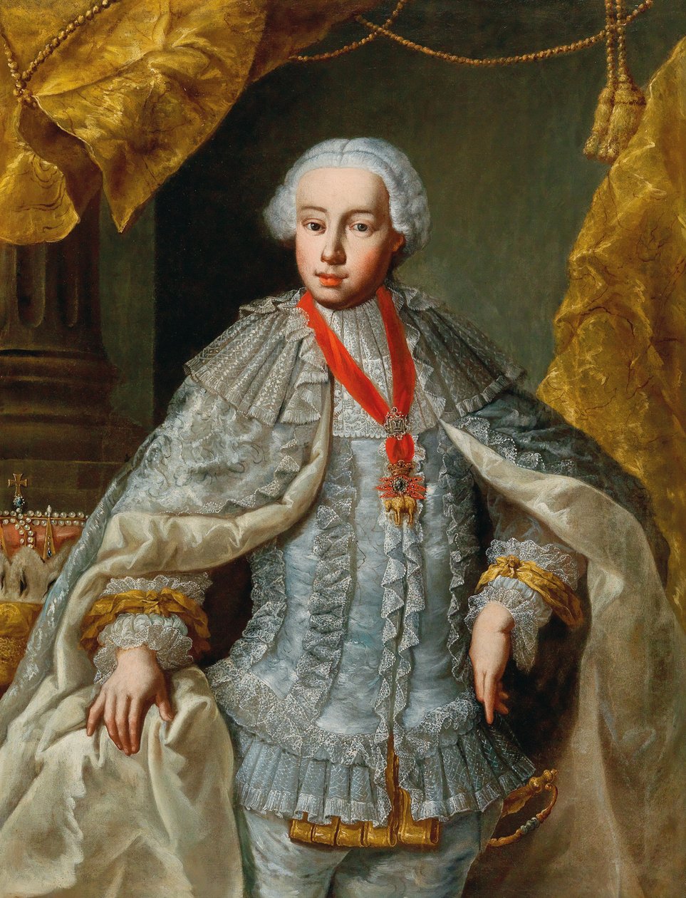 Portrét budoucího arcivévody Leopolda císaře Leopolda II. ve svatebních šatech, cca 1764-1765. od Unbekannt