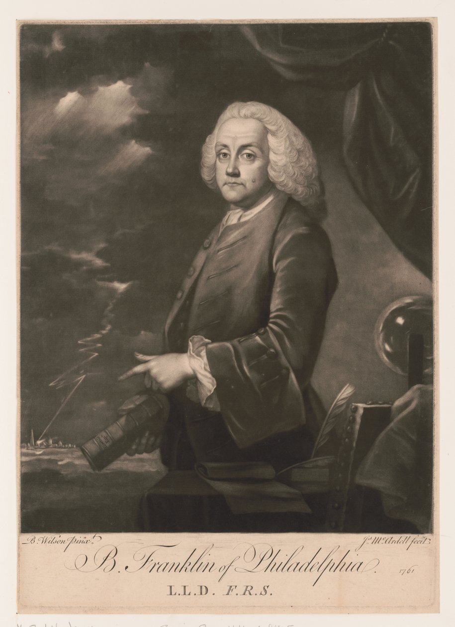 Portrét Benjamina Franklina (1706-1790) od Unbekannt