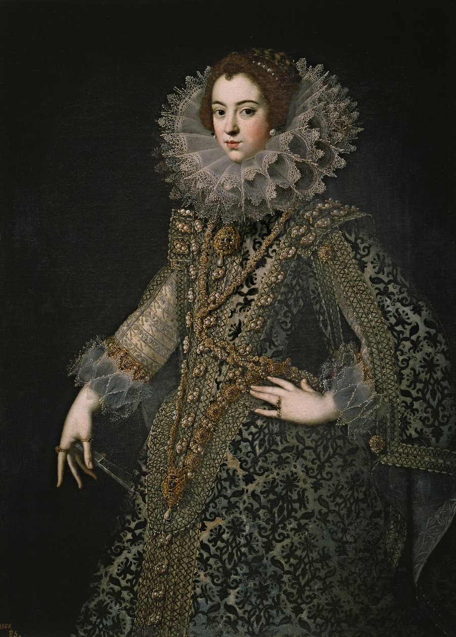 Portrét Alžběty Francouzské 1602-1644, manželka španělské královny, c. 1620 od Unbekannt