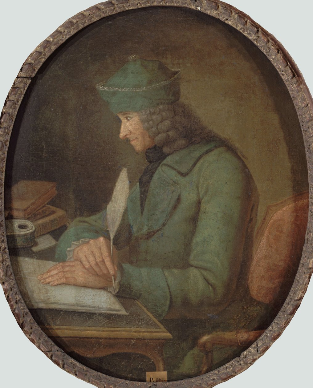 Portrét Francoise Marie Arouet de Voltaire 1694-1778, v jeho studii, 2. polovina 18. stol. od Unbekannt