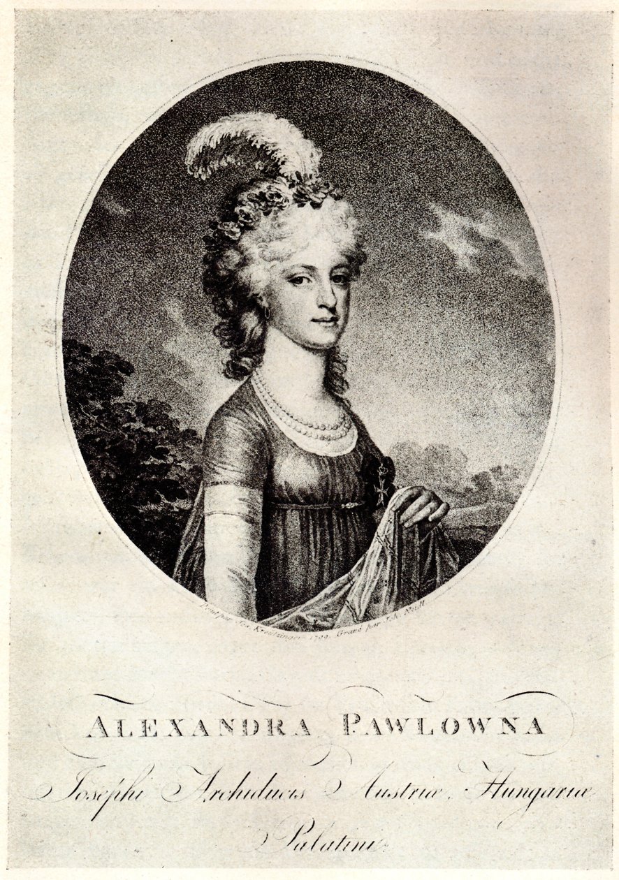 Portrét velkovévodkyně Alexandry Pavlovny 1783-1801, počátek 19. století. od Unbekannt