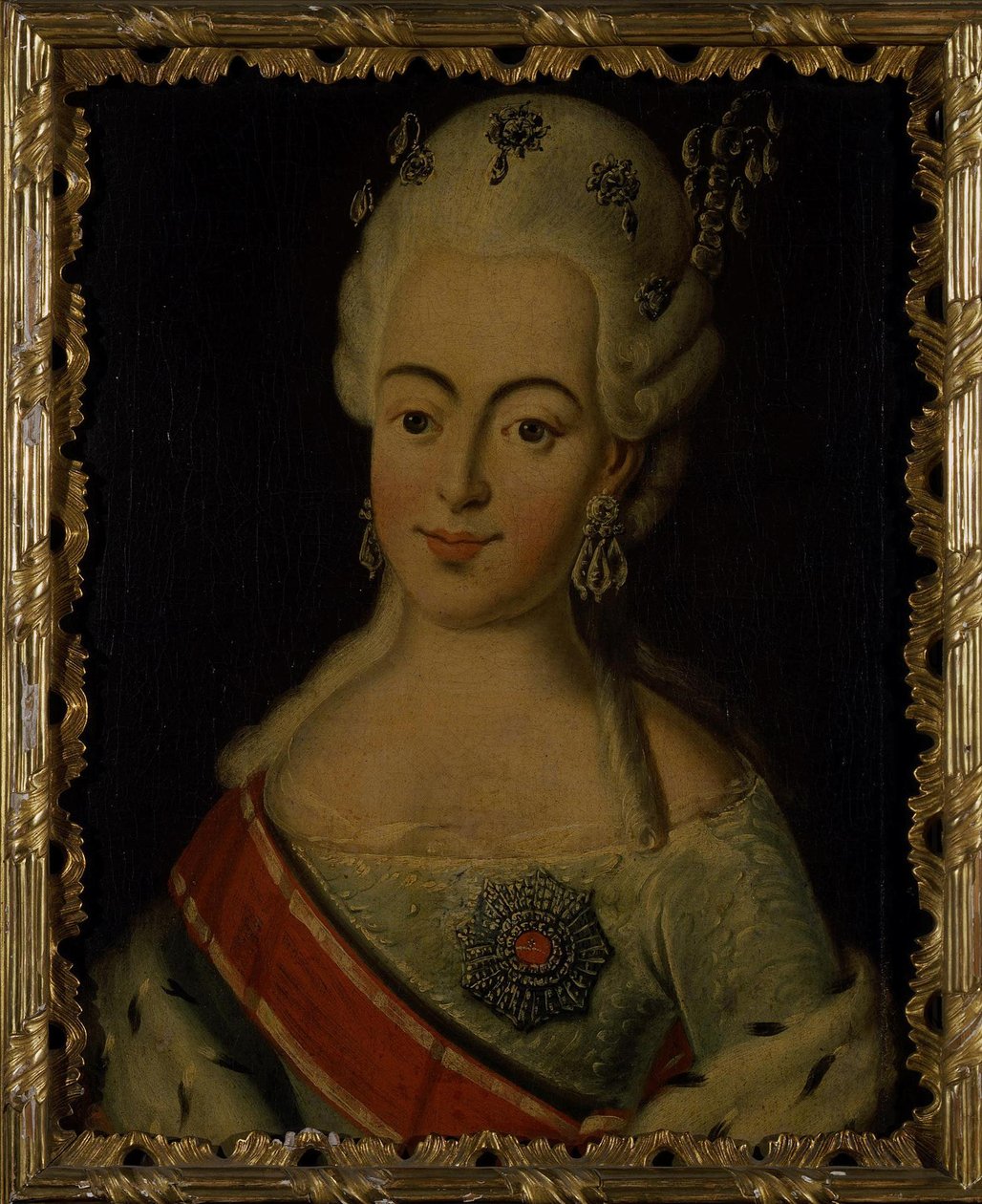 Portrét velkovévodkyně Natálie Alexejevny z Ruska 1755-1776, princezna Wilhelmina Louisa z He od Unbekannt