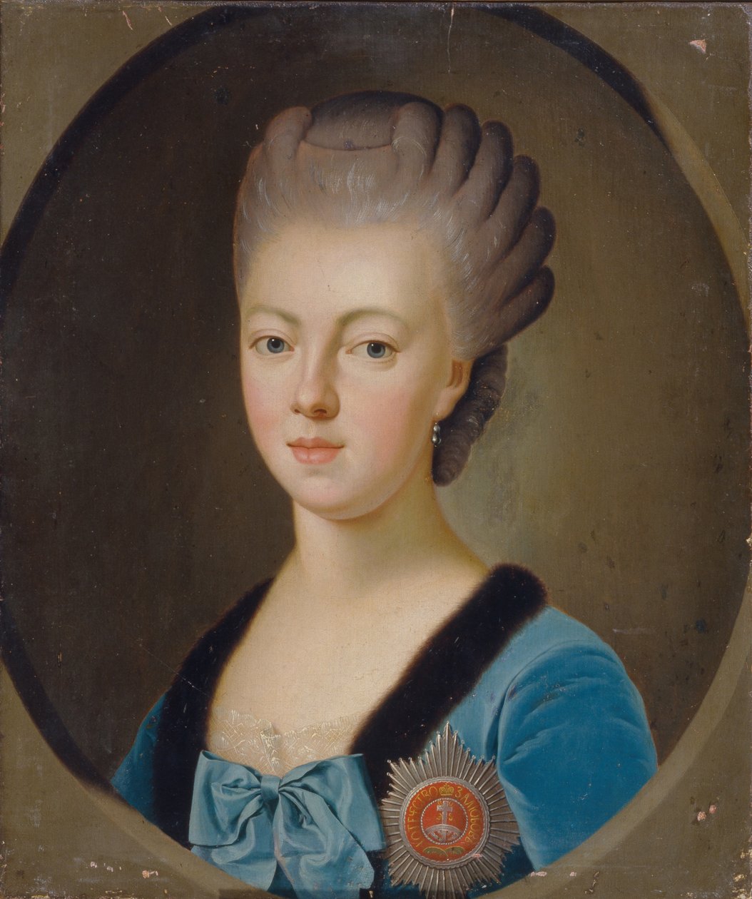 Portrét velkovévodkyně Natálie Alexejevny z Ruska 1755-1776, princezna Wilhelmina Louisa z Hesse-Darmstadt, 70. léta 18. století od Unbekannt