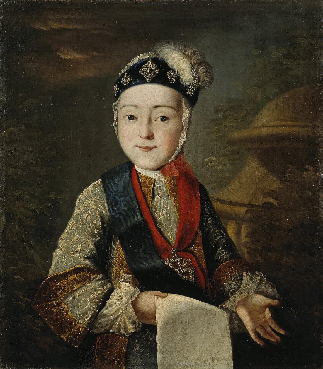 Portrét velkovévody Pavla Petroviče 1754-1801 jako dítě, polovina 18. stol. od Unbekannt